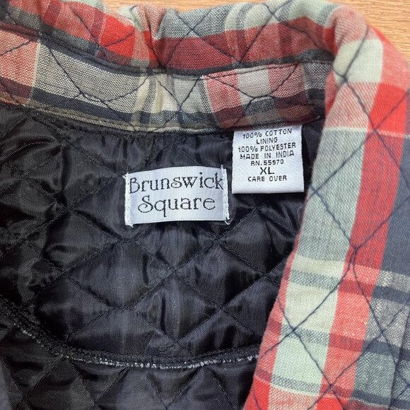 Vintage Brunswick Square Quilted Vest Jacket Plaid Sleeveless Women's XL - Picture 5 of 7